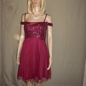 Speechless  Ruby Burgundy Mini Dress Full Toole
